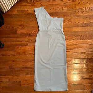 PRETTYLITTLETHING pale blue, one shoulder dress
